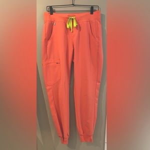 Hot coral figs joggers small petite